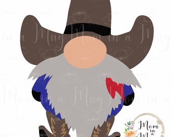 Cowboy Gnome Digital File svg png pdf jpeg