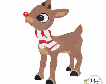 Rudolph nariz roja reno svg png jpeg dxf pdf adorno navideño