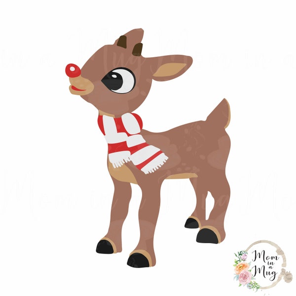 Rudolph nariz roja reno svg png jpeg dxf pdf adorno navideño