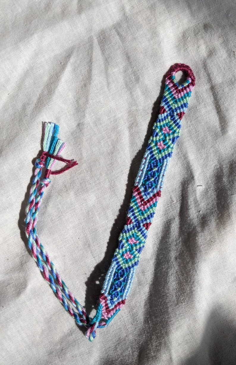 Blue aztec friendship bracelet