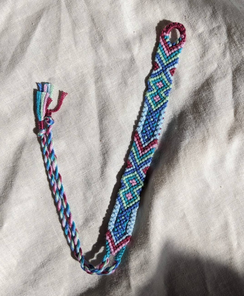 Blue aztec friendship bracelet