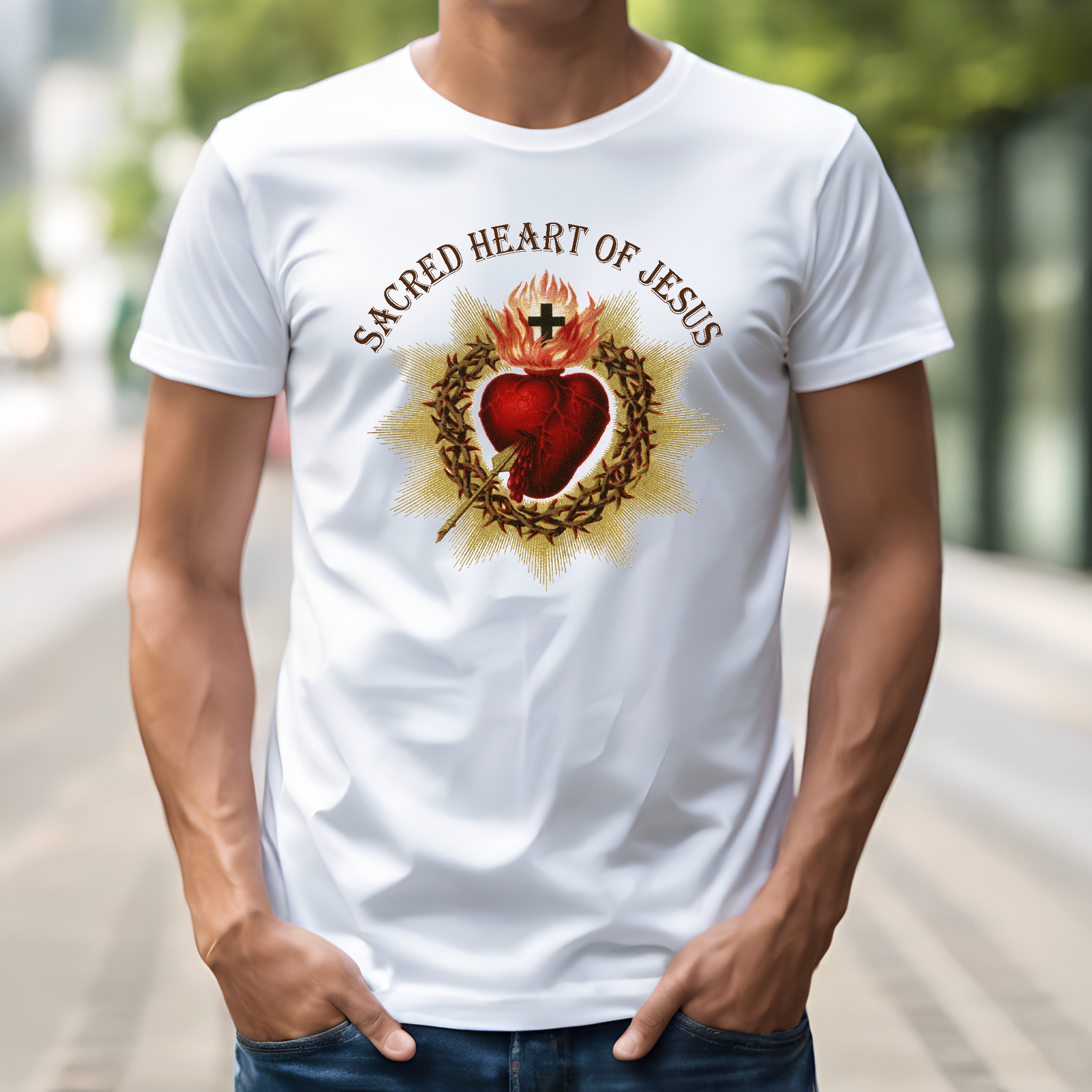 Sacred Heart Tshirt - Etsy