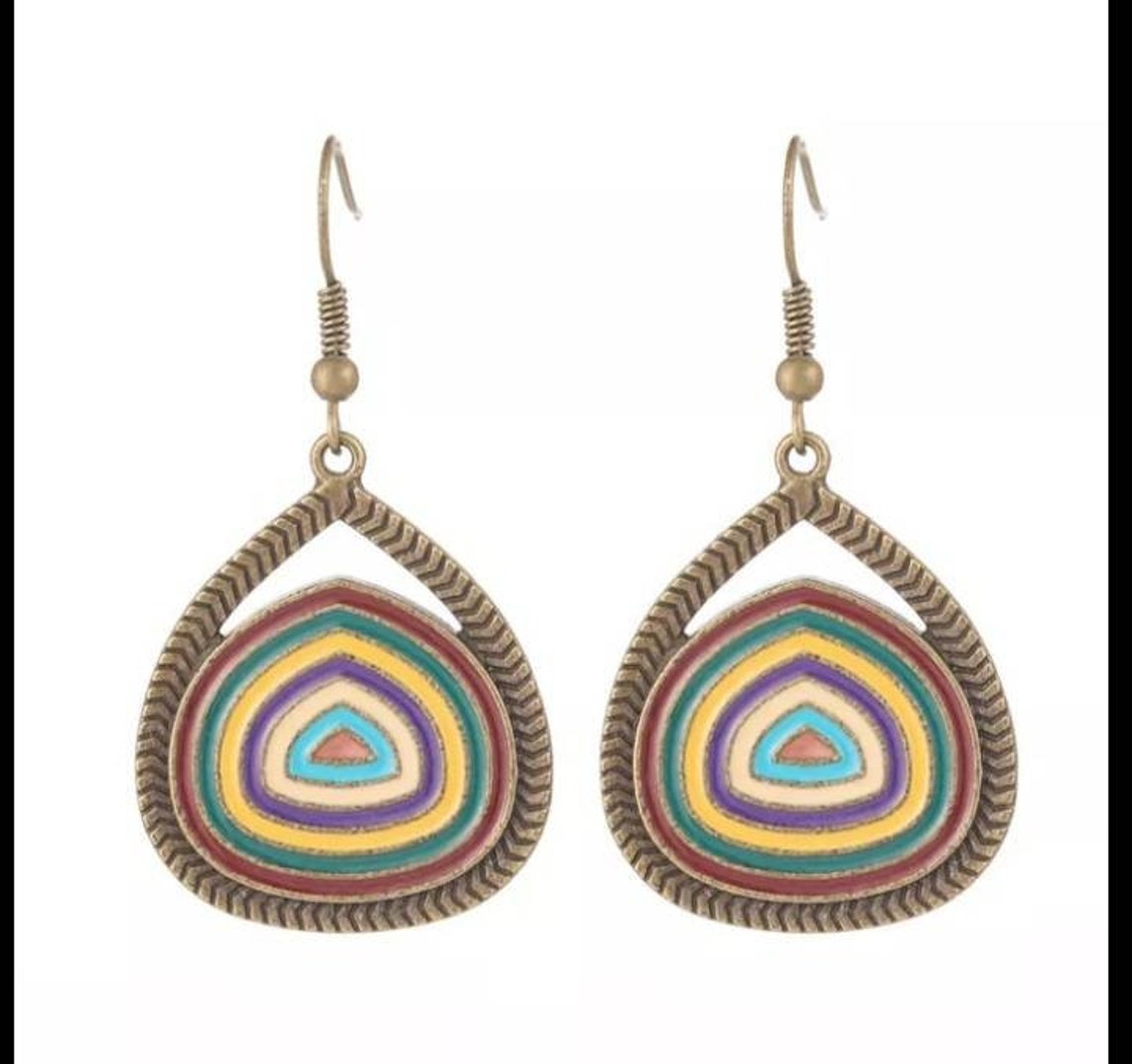 Vintage Earrings Dangle Boho Earrings Bohemian Earrings Etsy