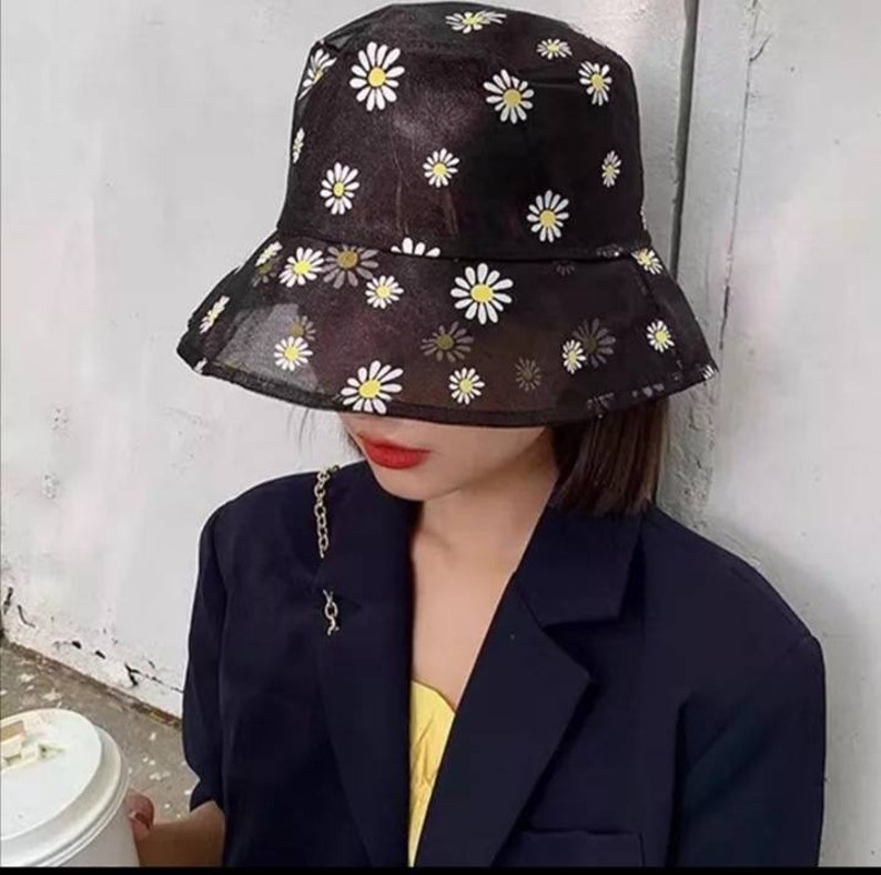 Daisy Bucket Hat, Daisy Embroidered Buckets Hat