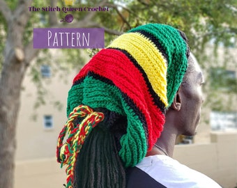 CROCHET PATTERN - Rasta Dreadlock Tube Hat