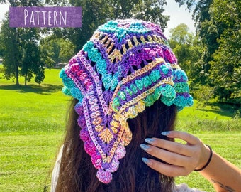 CROCHET PATTERN - Big Wanderlust Bandana - Head Scarf - Kerchief