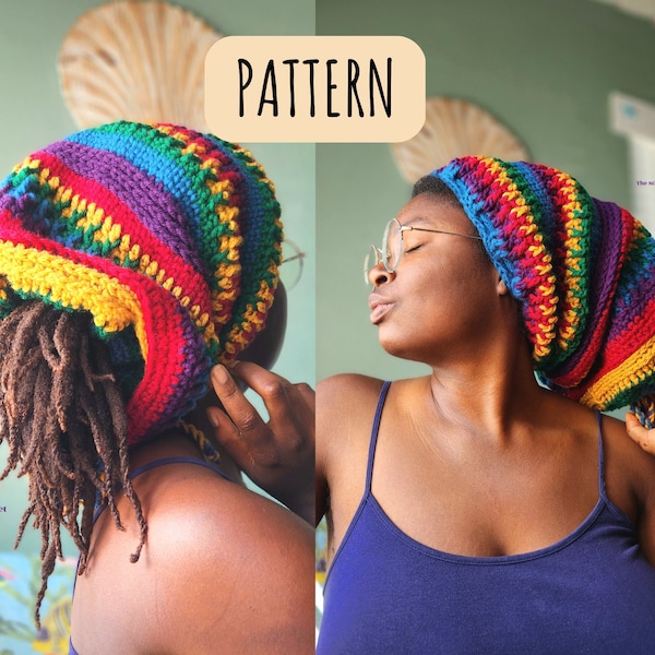 MOTIF CROCHET - Bonnet tube Alpine Forest Dread - Bonnet Rasta Loc