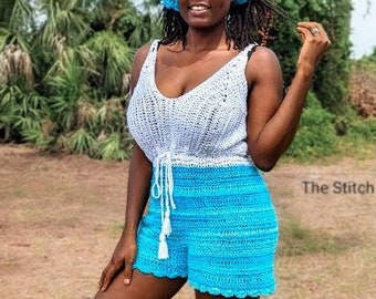 CROCHET PATTERN - Easy Breezy Crochet Romper for Women - Size Inclusive