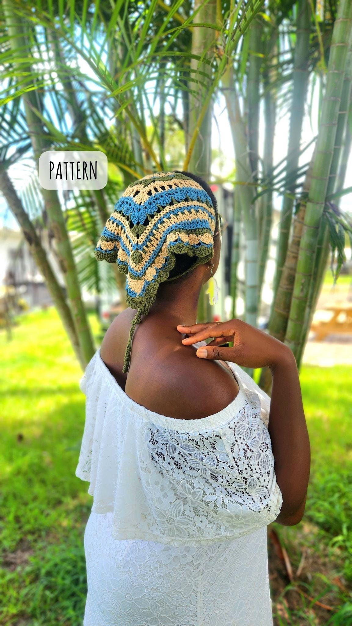 30 Head Scarf Crochet Patterns for Bandanas, Kerchiefs, and Stylish Wraps 32 Mini Wanderlust Bandana Head Scarf Pattern