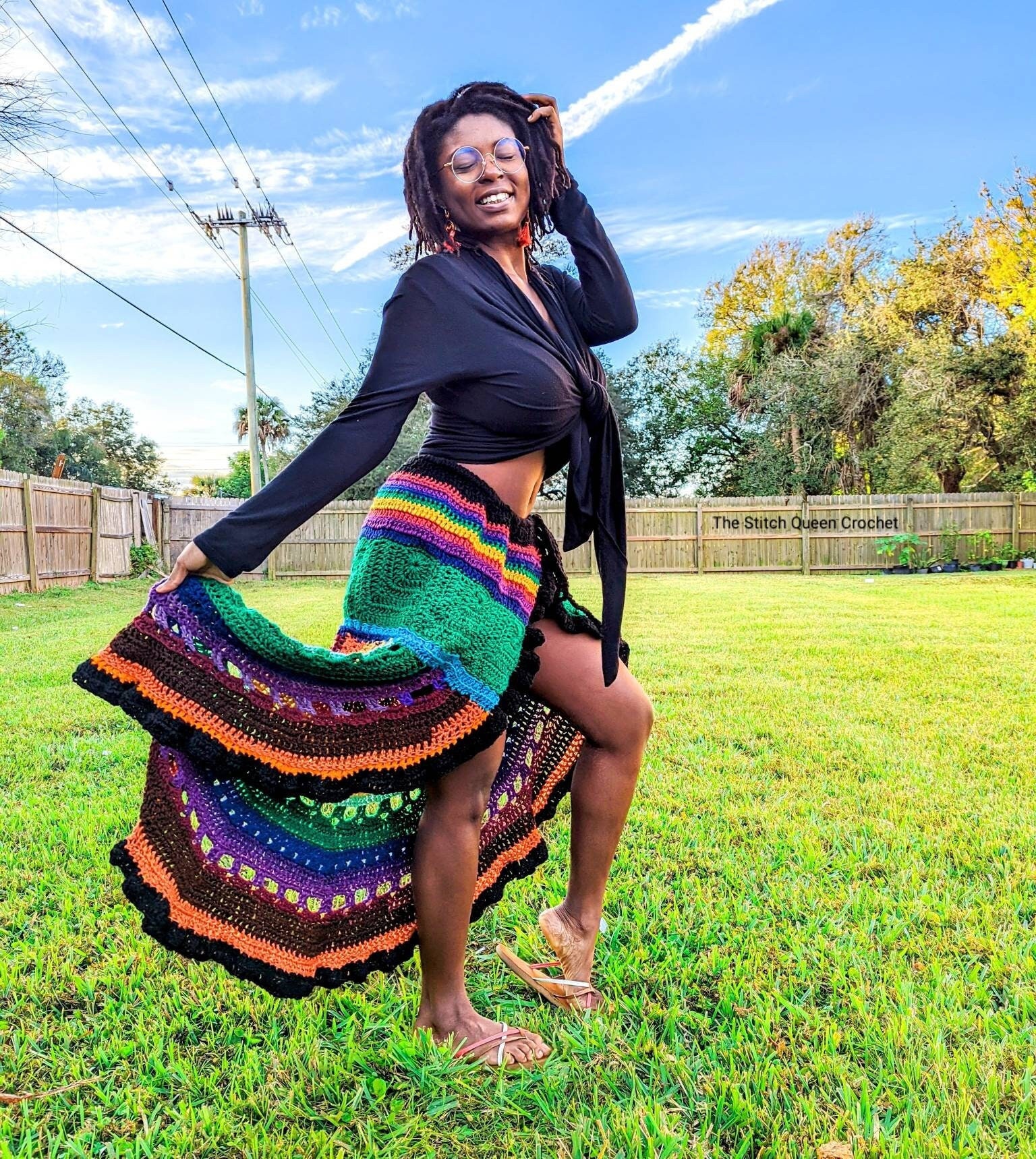Asymmetrical crochet skirt clearance