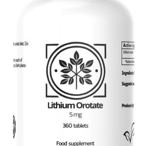 Lithium Orotate 5 mg 360 Vegan Tablets Mood Sleep & Brain Function Trace Mineral