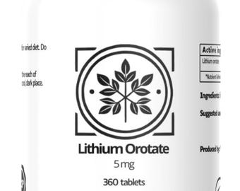 Lithium Orotate 5 mg 360 Vegan Tablets Mood Sleep & Brain Function Trace Mineral