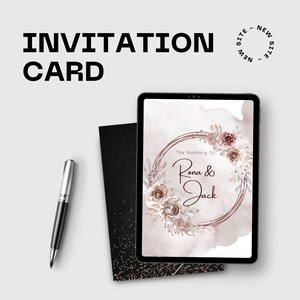 Cérémonie de fête de mariage belle carte d'invitation taille standard (5 x 7) pouces papier cartonné ou papier
