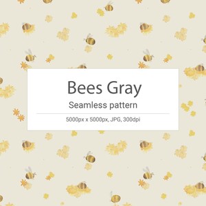 Bees seamless pattern INSTANT DOWNLOAD background