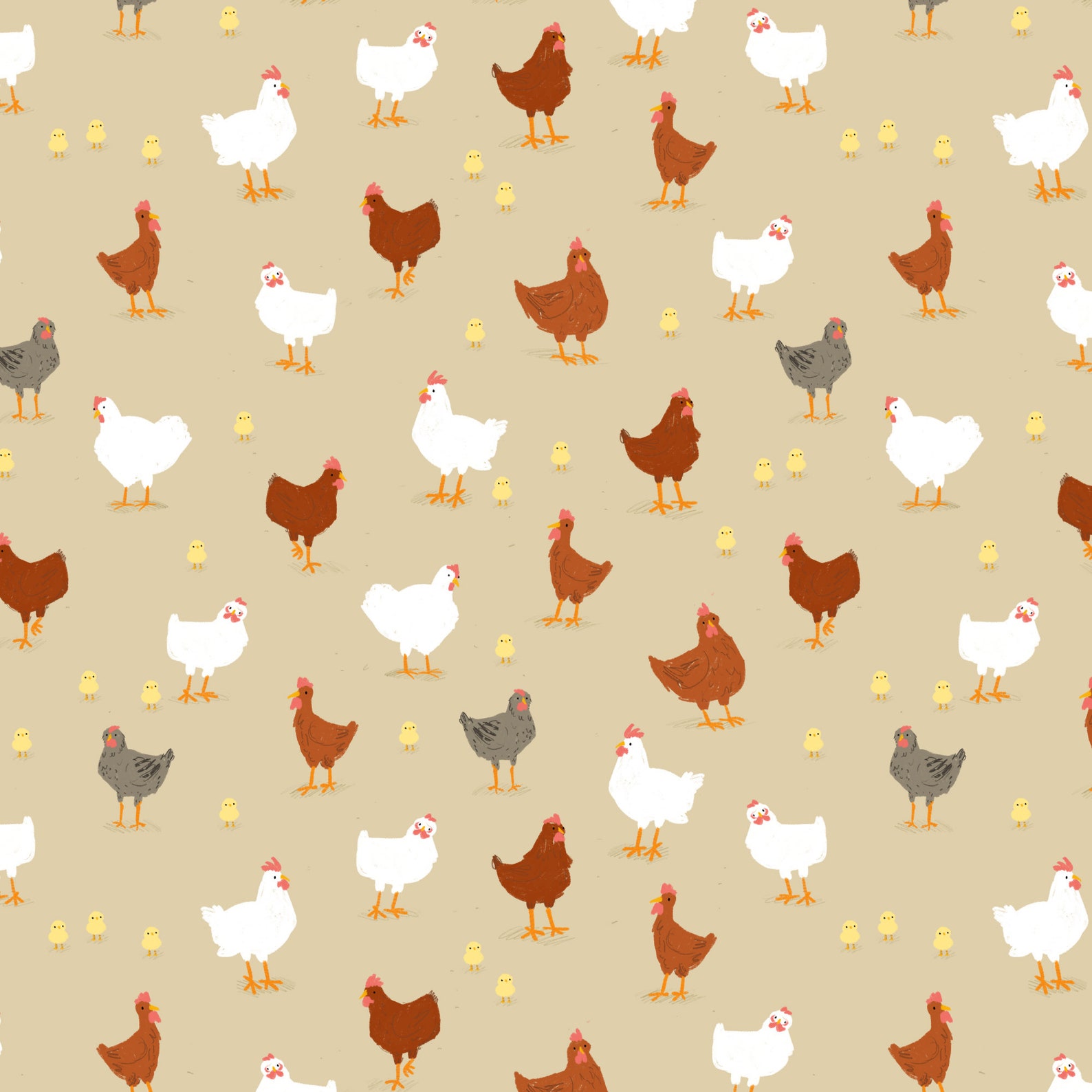 Chicken Streamless Pattern Chickens Seamless Pattern INSTANT DOWNLOAD Background - Etsy