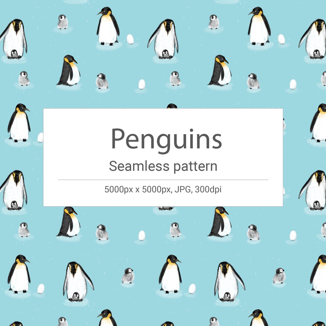 Penguins Seamless Pattern INSTANT DOWNLOAD Background - Etsy