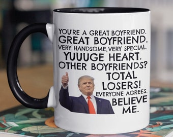 Trump vriendje grappige koffiemok, grappig vriendje Trump cadeau, grappige vriendje geschenken, verjaardagscadeau voor vriendjes Gag Trump 2025
