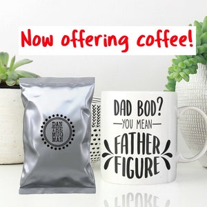 Dad Bod Father Figure, Father&#39;s Day Coffee Mug Gift Set, Fathers Day Gift from Daughter, Dad Birthday Gifts, Funny Dad Gifts,Fathers Day Cup