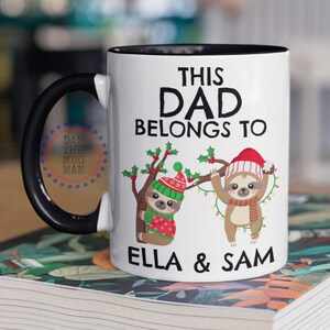 Sloth, Dad Christmas Gifts, Dad Christmas Gift, Dad Christmas Mug, Personalized Gift for Dad, Custom with Names, Husband Christmas Gifts