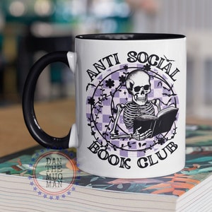 Antisocial Book Club, Book Club Gift, I love Reading, Book Lover Mug