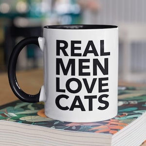 Cat Dad Mug, Real Men Love Cats, Cat Dad Gifts, Cat Dad Christmas, Funny Cat Dad Mug