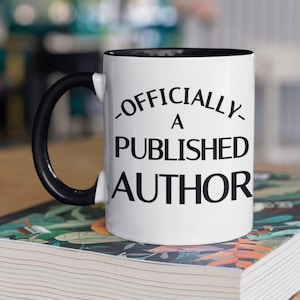 Autor publicado oficialmente, taza de café, regalos de escritor para mujeres, regalos de escritor para hombres, felicitaciones