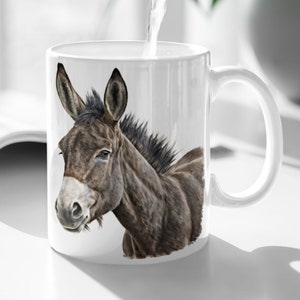 Esel Portrait Becher, Esel Geschenke für Frauen, Esel Liebhaber Geschenk, Esel Becher