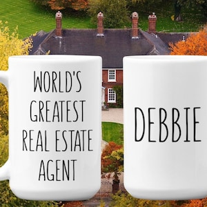 Real Estate Agent Mug, Personalized Gift for Real Estate Agent, Real Estate Agent Gift, World&#39;s Greatest  Real Estate Agent with Name