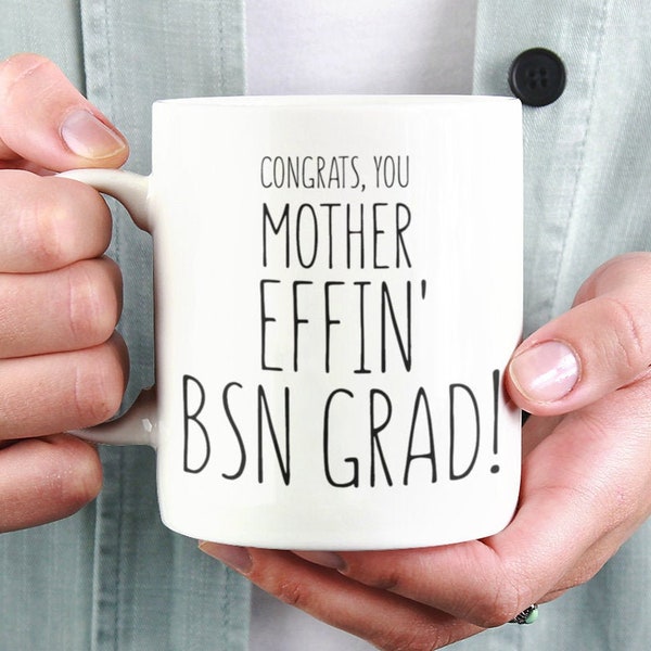 BSN Graduate Gifts, Bachelor of Science in Nursing Funny Gift for BSN Graduate, BSN Graduate Cup, Mug with Coffee Gift Set