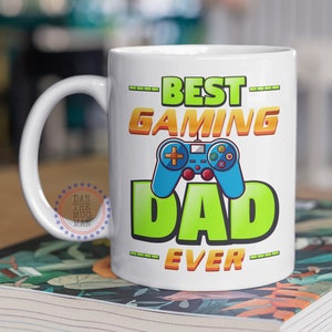 Best Gaming dad Ever, Father&#39;s Day Coffee Mug Gift Set, Fathers Day Gift from Son, Dad Birthday Gifts, Dad Gifts from Daughter, Gamer Dad