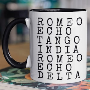 Military Phonetic Alphabet Mug, Veterans Mug, Military Retirement Mug, NATO Phonetic Alphabet, Retired Coast Guard, Communications