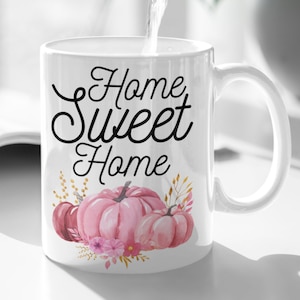 Home Sweet Home Coffee Mug, Girly Halloween Birthday, Pink Pumpkin Baby Shower, Pink Pumpkin First Birthday,Pink Pumpkin Birthday,Fall Gifts