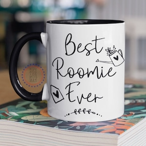Best Roomie Ever Mug, Cute Roommate Mug, Pink Heart Roomie Gift, Coffee Gifts, Coffee Gift Set, Roommate Thank You Gift