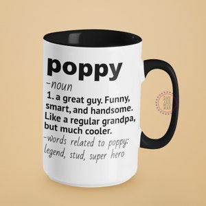 Poppy Definition Coffee Mug, Poppy Birthday Gift, Travel Mug for Poppy, Birthday Gift for Dad, Call me Poppy, From Granddaughter