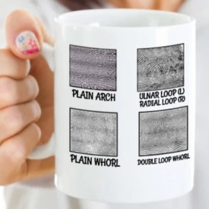 Fingerprint Coffee Mug, Forensic anthropologist, forensic anthropology, criminal justice student, criminal justice grad