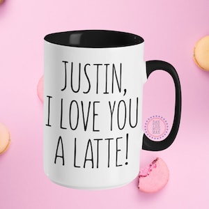 I Love You A Latte Mug, Anniversary Mug, Long Distance Couple, Valentines Day Gift for Her, Cute Couples Coffee Cups, I Love You A Latte Cup