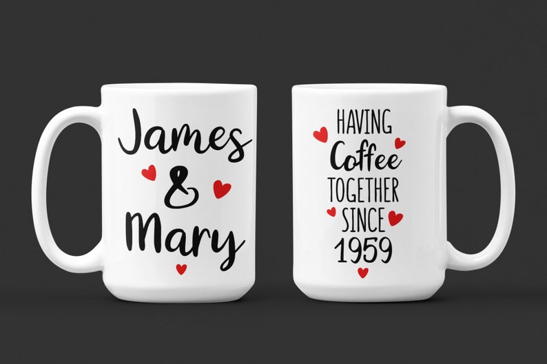 Personalized Anniversary Mug Custom Anniversary Mug Wedding Etsy