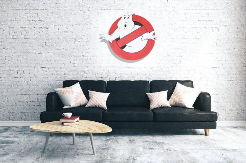 Ghostbusters, Ghostbuster Logo Wood, New York , 1980's Movie, Wall