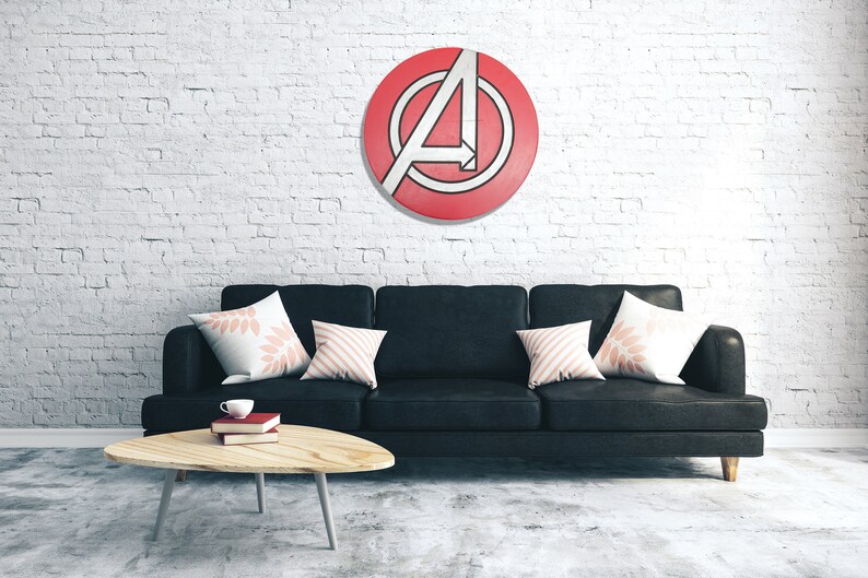 Avengers Wooden Logo Sign Avengers Wall Decor Avengers Hand Etsy