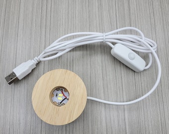 usb led light wooden base