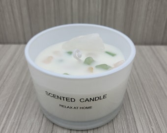 Candle with crystals soy wax candle