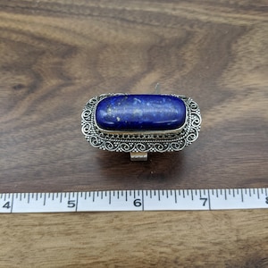 Silver ring with lapis lazuli