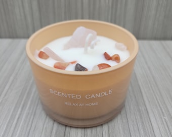 Candle with crystals soy wax candle