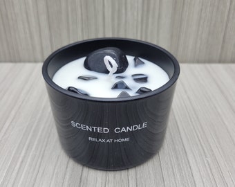 Candle with crystals soy wax candle