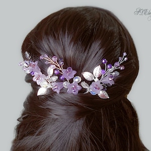 Purple Flower Wedding Hair Pins Lavender Hair Pin Set Lilac Hair Pins Violet Floral Hair Pieces Purple Floral Hairpins Bridesmaid Gift Etsy