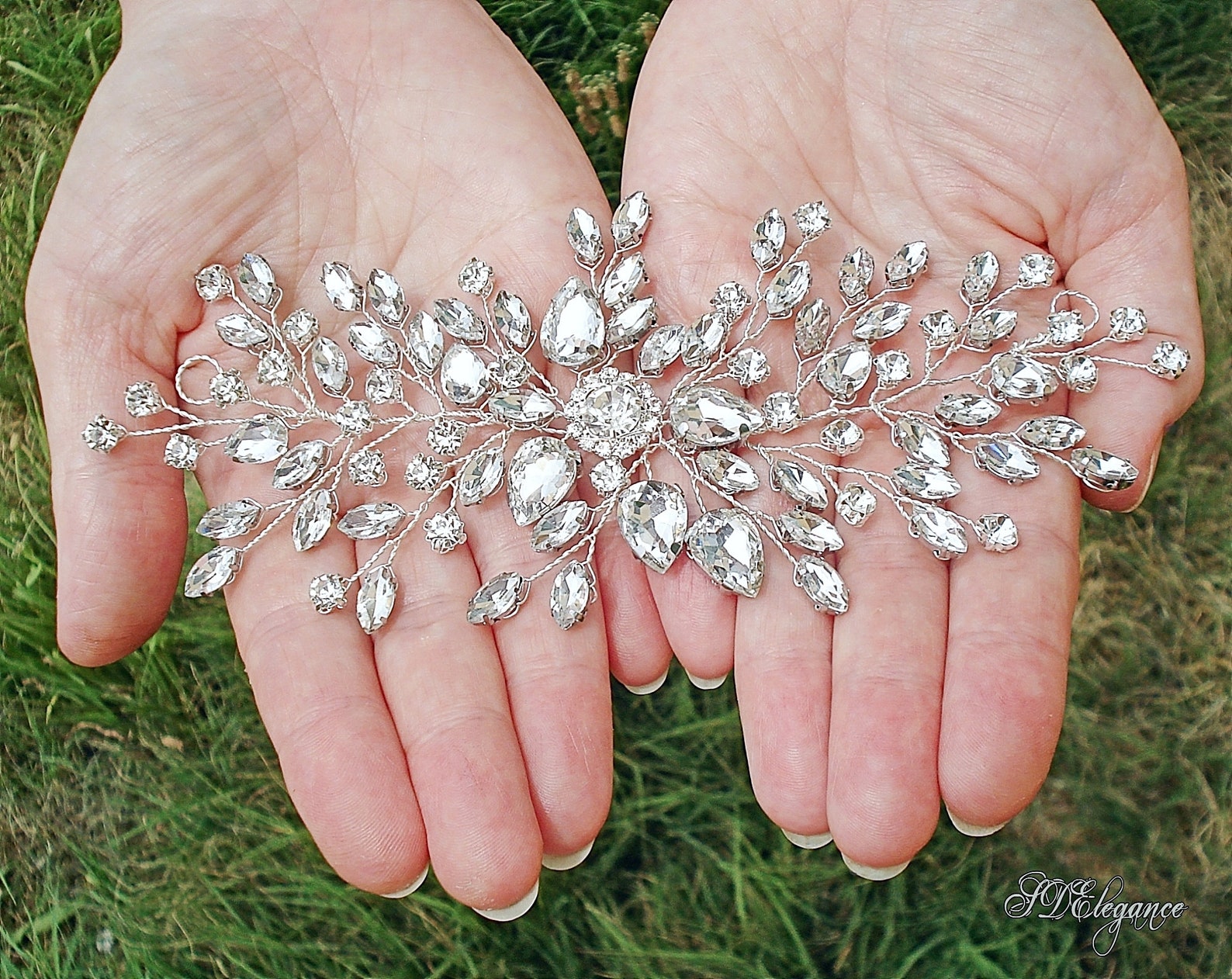 Crystal Hair Piece Diamond Hair Brooch Wedding Rhinestone Etsy