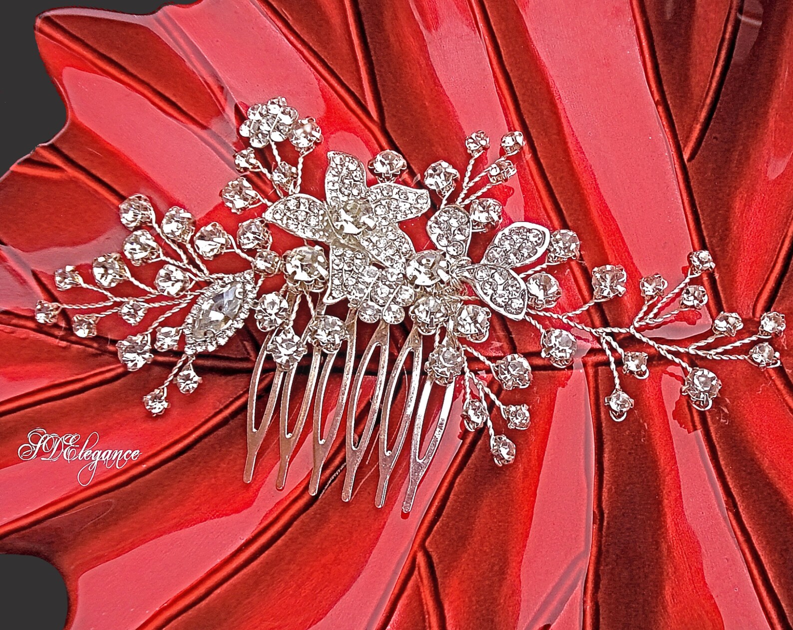 Rhinestone Hair Comb Diamond Hair Piece Swarovski Crystal Etsy