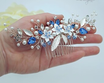 Set Fascia E Forcine Farfalla Blu: 1 Fascia E 8 Clip In Plastica, Accessori Capelli Creativi Per Donne E Ragazze