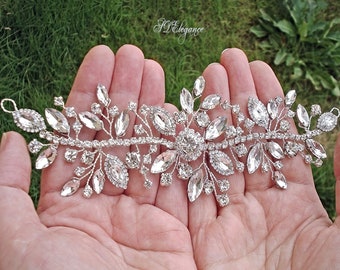 Crystal Wedding Headpiece, Diamond Hair Piece, Swarovski Hair Brooch, Crystal Wedding Hair Comb, Bridal Hair Accessories Crystals Modern