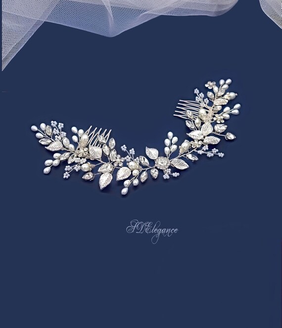 Swarovski Crystal Hair Comb Swarovski Crystal Hair Comb, Bridal Crystal Hair Comb, Large  main image 3